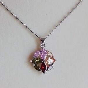 Multicolor Gemstone Pendant Necklace